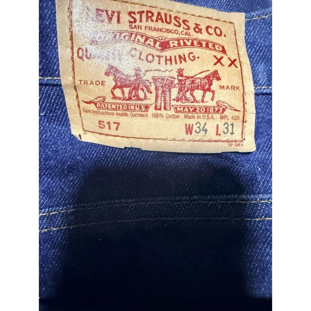 LEVI'S 517 - Men's VTG USA Low Bootcut Denim Blue Jeans‎ - Size 34x29*
